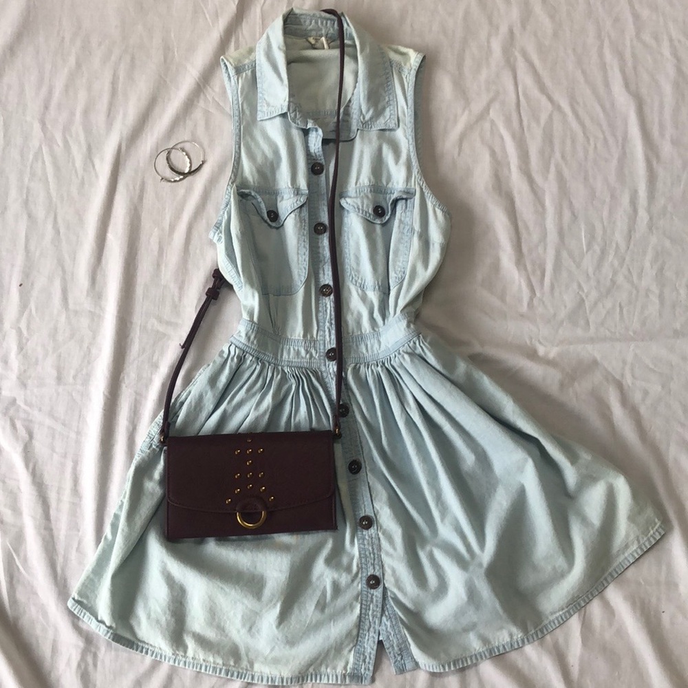 Chambray dress with pockets